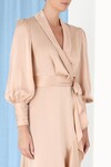 SILK WRAP MIDI DRESS (CREME)