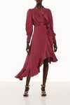 SILK WRAP MIDI DRESS (PINOT)