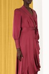 SILK WRAP MIDI DRESS (PINOT)