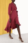 SILK WRAP MIDI DRESS (PINOT)