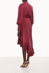 SILK WRAP MIDI DRESS (PINOT)