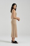 THE SLEEVELESS CLEO DRESS (CARAMEL TWIST)