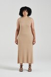 THE SLEEVELESS CLEO DRESS (CARAMEL TWIST)