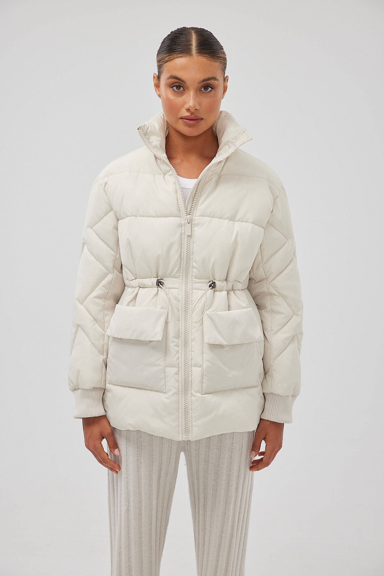 Toast Society Aries Puffer Jacket Ivory | Lynn Woods