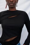 ALBERTA ASYMETRICAL ZIP TOP (BLACK)