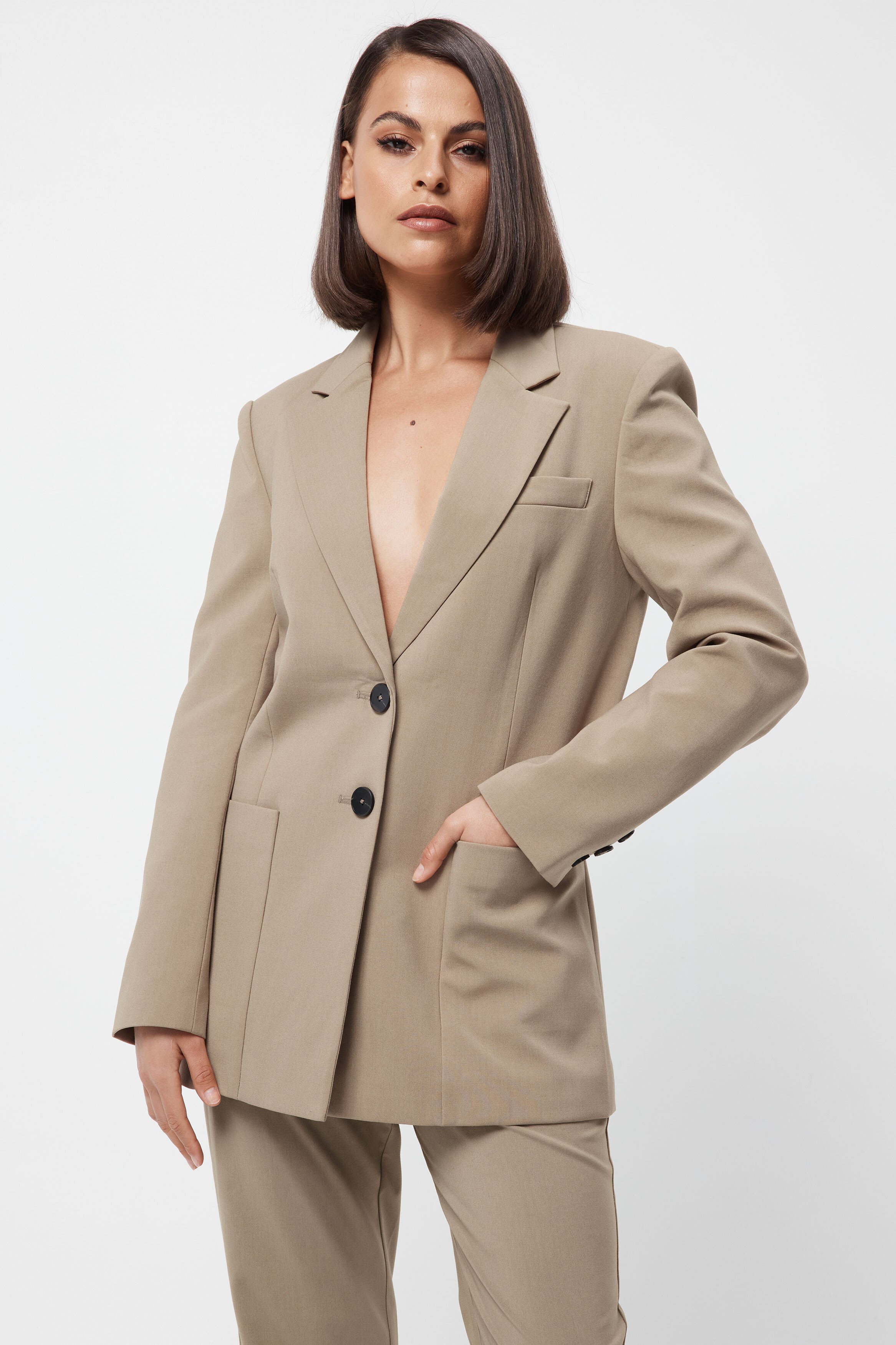 Mossman New Yorker Blazer Neutral | Lynn Woods Clothing