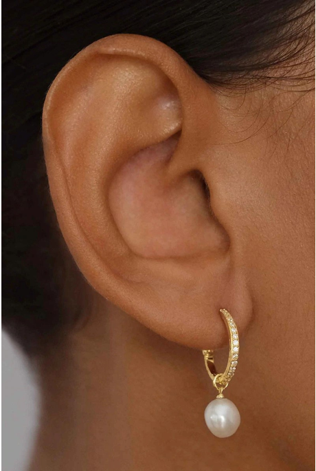 INTENTION OF PEACE HOOP EARRINGS (18K GOLD VERMEIL)