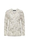 SUPERFINE MERINO PRINT V NECK JUMPER (ANIMAL PRINT)