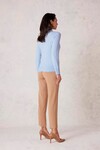 PURE CASHMERE HENLEY JUMPER (POWDER BLUE MARLE)