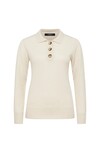 PURE CASHMERE HENLEY JUMPER (STONE MARLE)