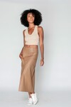 BRONTE LEATHER MAXI SKIRT (MOCHA)