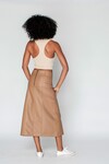 BRONTE LEATHER MAXI SKIRT (MOCHA)