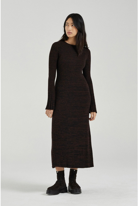 THE CLEO DRESS (CHOCOLATE/BLACK)