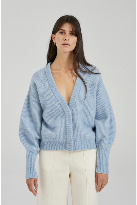 THE AGNES MOHAIR BLEND CARDIGAN (BLUE MARLE)