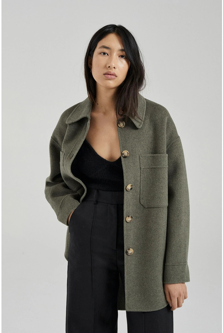 THE INES SHIRT JACKET (MOSS WOOL)