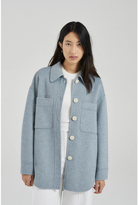 THE INES SHIRT JACKET (BLUE WOOL)