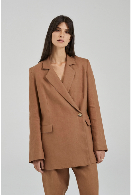 THE ODETTE BLAZER (CHESTNUT LINEN)