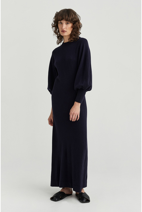 MOCK SWEATER DRESS (DARKEST NAVY)