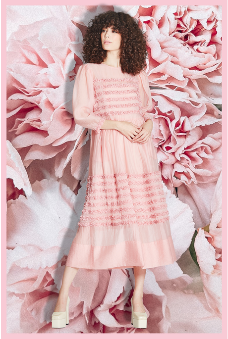 FRILL STEAM AHEAD DRESS (BLUSH)