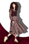 ROUND & ROUND WE BOW SKIRT (BURGUNDY CHECK)