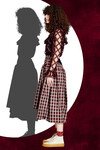 ROUND & ROUND WE BOW SKIRT (BURGUNDY CHECK)