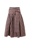 ROUND & ROUND WE BOW SKIRT (BURGUNDY CHECK)