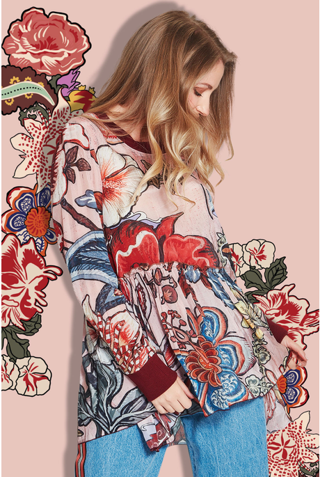 SUGAR AND FLOWER TOP (PINK FLORAL)