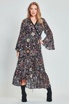 FLOUNCE AND THE MACHINE DRESS (BLACK FLORAL)