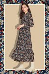 LONG WAY TO LOVE DRESS (NAVY DITSY)