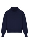 CROP FUNNEL NECK JUMPER (NAVY)