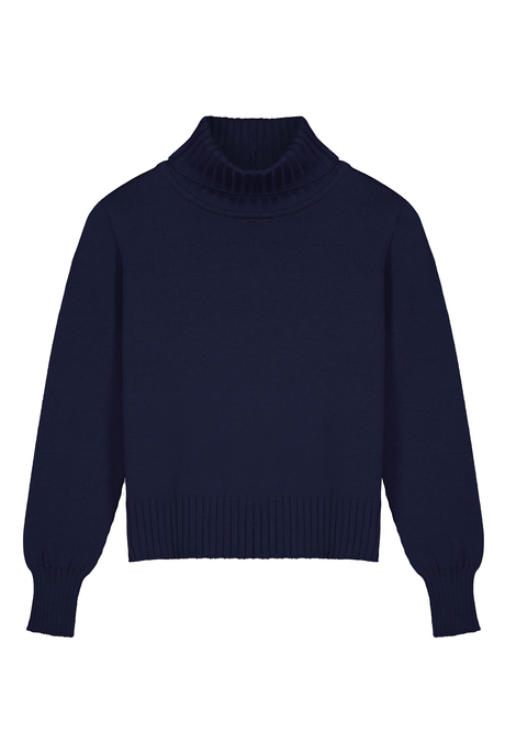 CROP FUNNEL NECK JUMPER (NAVY)