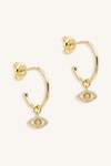 EYE OF INTUITION HOOP EARRINGS (18K GOLD VERMEIL)