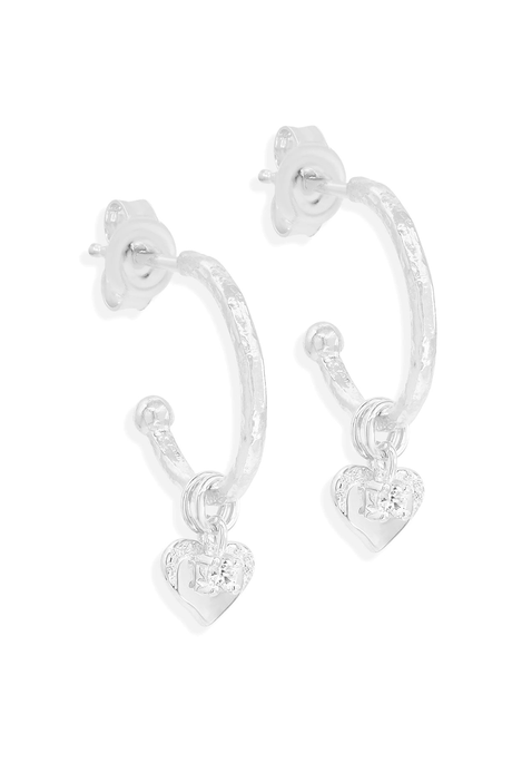 MY SAFEST PLACE HOOP EARRINGS (SILVER)