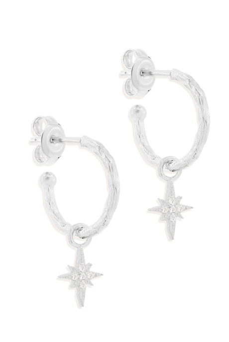 STARLIGHT HOOP EARRINGS (STERLING SILVER)