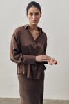 DOMINIQUE SILK SHIRT (CHOCOLATE)