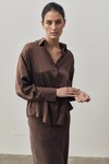 DOMINIQUE SILK SHIRT (CHOCOLATE)