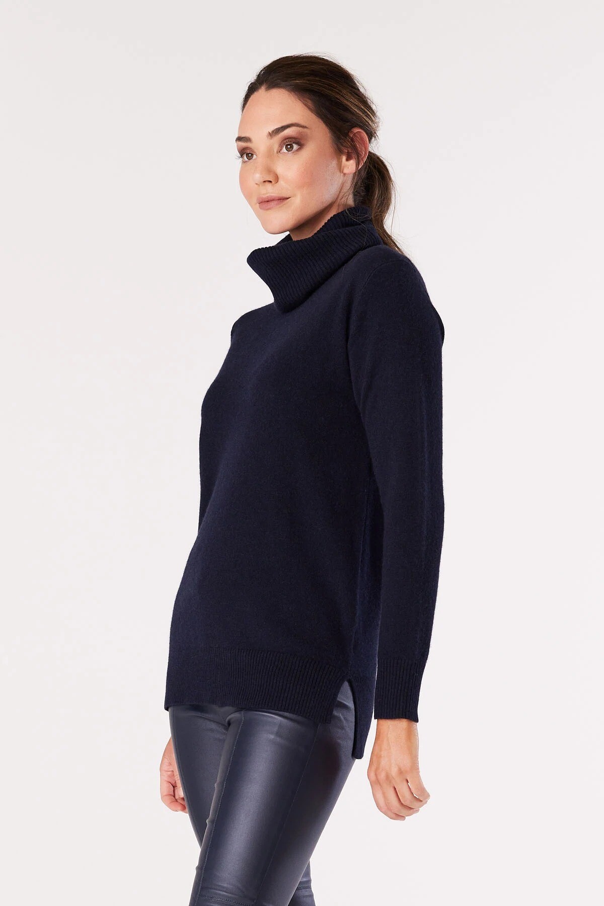 Pure Cashmere Cowl Neck Sweater