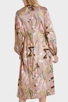 PRINTED DRESS IN SILK SATIN (SANDY BEIGE)