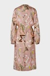 PRINTED DRESS IN SILK SATIN (SANDY BEIGE)