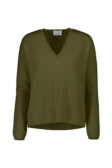 CASHMERE V NECK SWEATER (KHAKI)