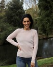 CASHMERE ROUND NECK SWEATER (LIGHT PINK)
