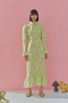 CLEMENTINE MIDI DRESS (GREEN FLORAL)