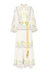 JUNIPER EMBROIDED MIDI DRESS (WHITE FLORAL)