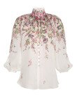 JUDE BUTTONED BILLOW BLOUSE (PINK FLORAL)