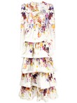 PRIMA TIERED MIDI DRESS (MULTI FLORAL)