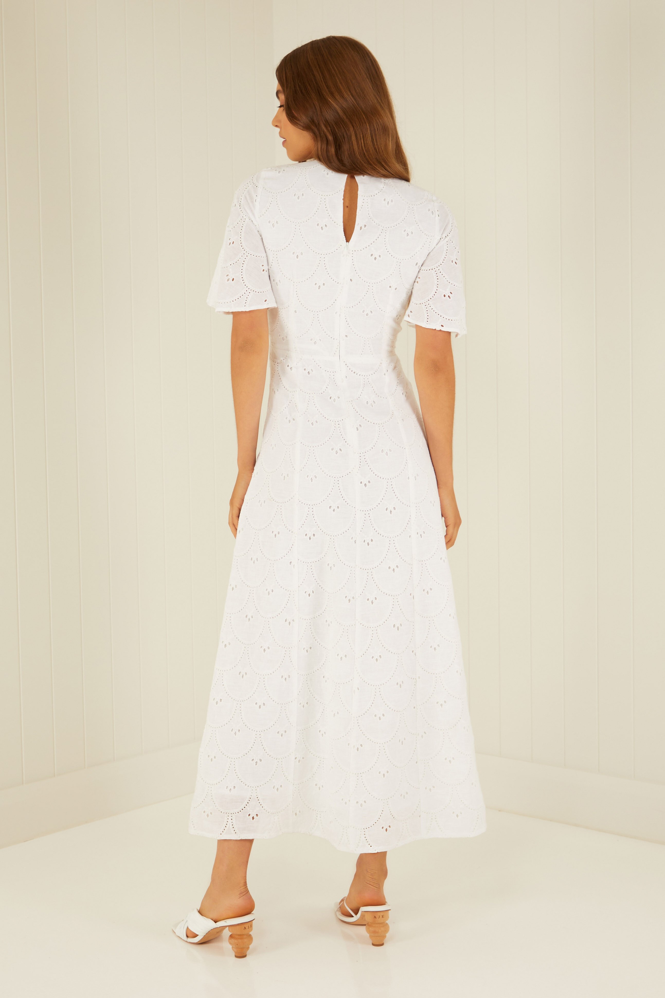 MOON AND BACK DRESS (WHITE)- PALM NOOSA SPRING 22 Boxing Day Sale
