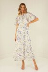 MOON AND BACK DRESS (PURPLE FLORAL)