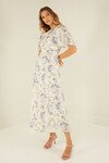 MOON AND BACK DRESS (PURPLE FLORAL)