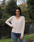 CASHMERE V NECK SWEATER (SOFT PINK)