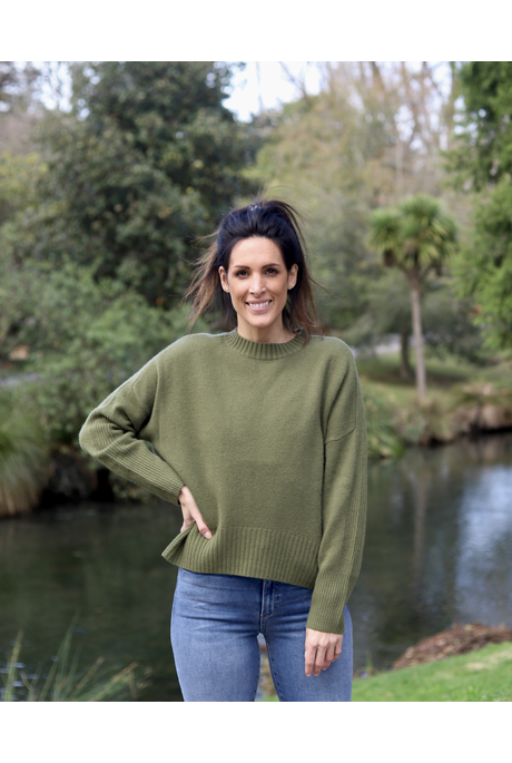 CASHMERE ROUND NECK JUMPER (KHAKI)